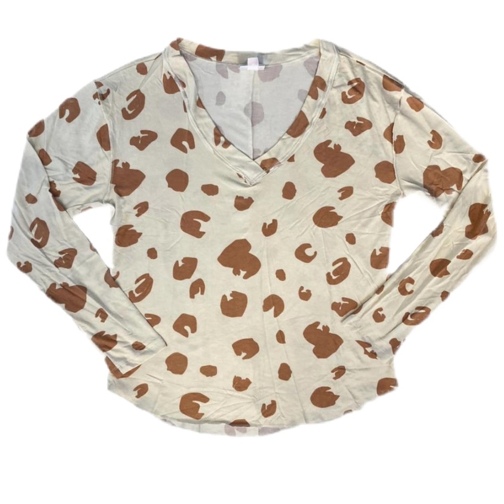 LulaRoe Vicki Raw Edge V-Neck Top 1716